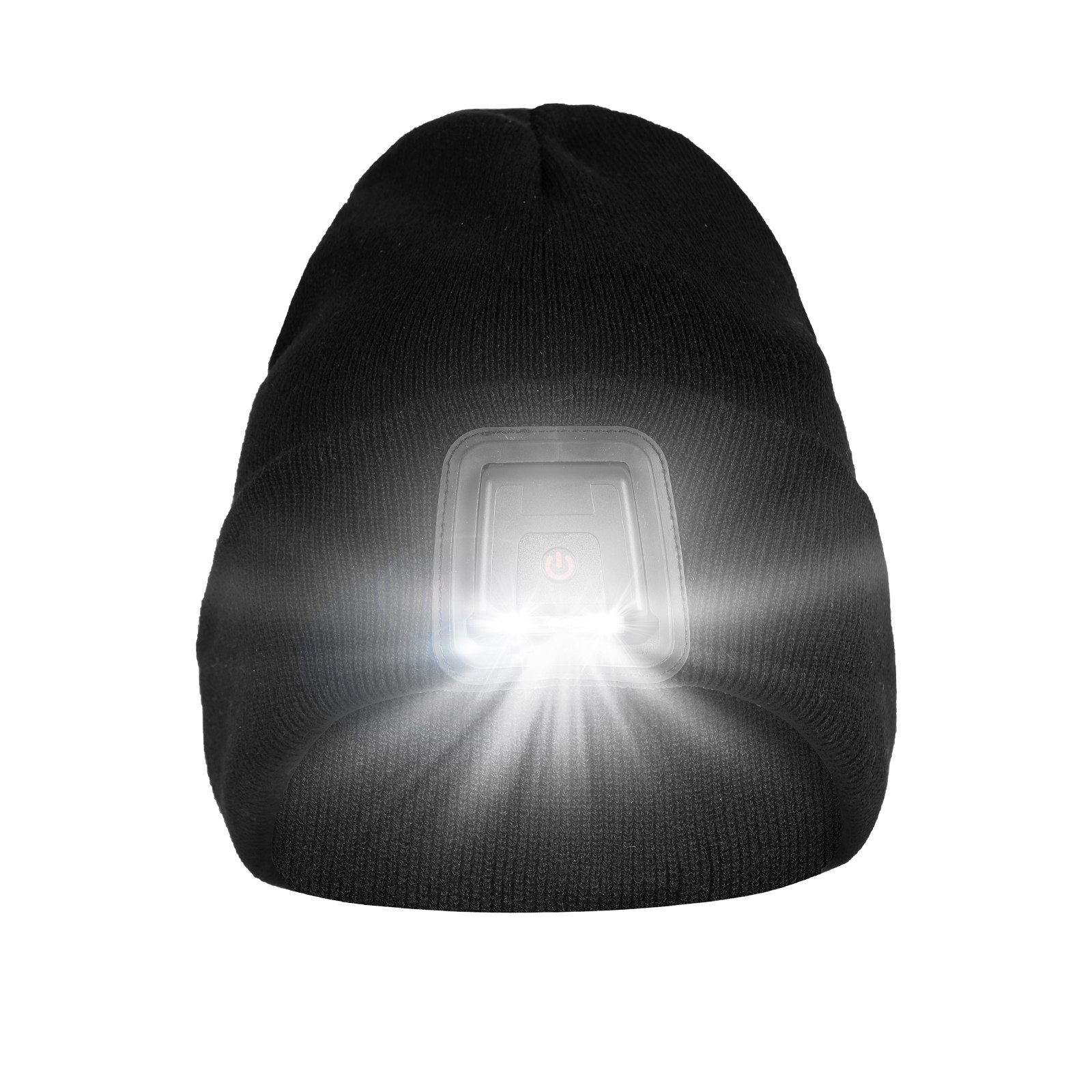 Black YH301 Type-C rechargeable LED beanie